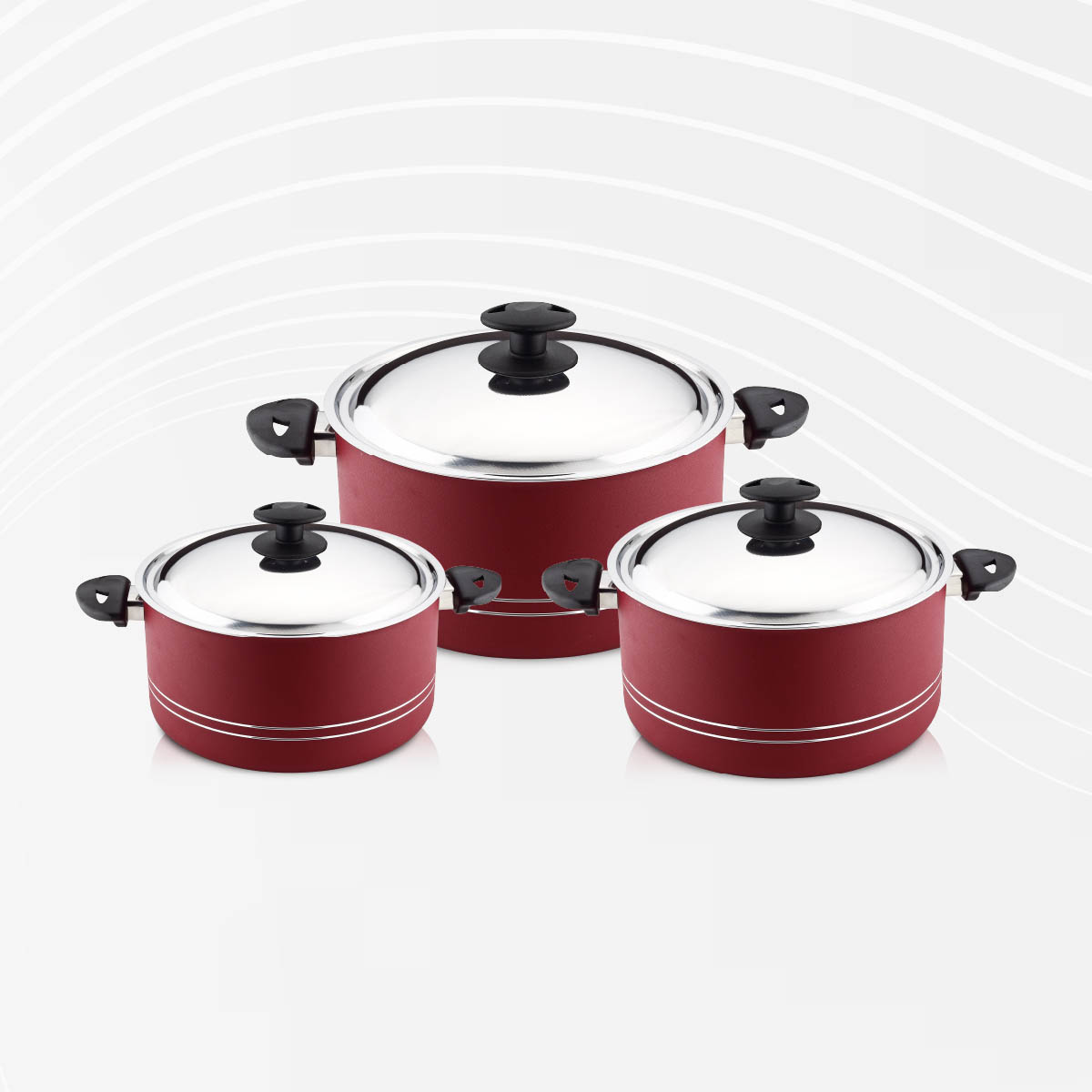Arian Açelya 10 Pcs Çelik kapaklı Nonstick Set (16/18/20/22/24)